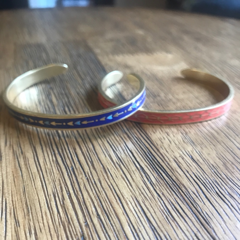Stella & Dot Manchester Enamel Cuffs.